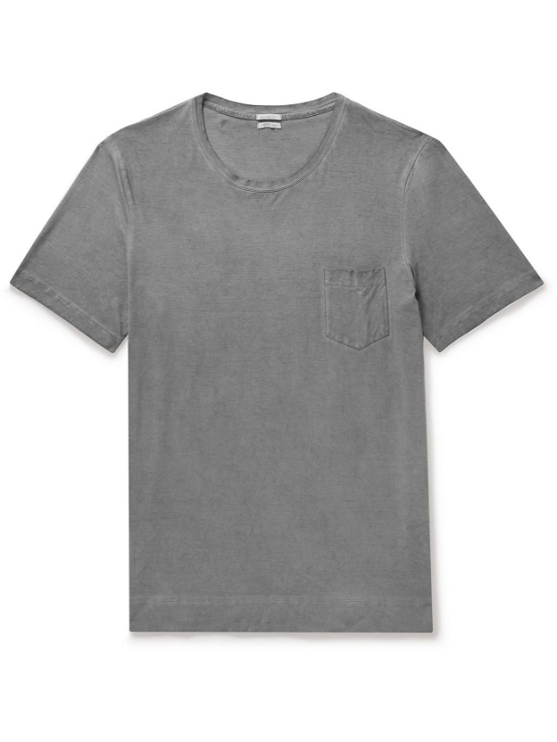 Photo: Massimo Alba - Garment-Dyed Cotton-Jersey T-Shirt - Gray