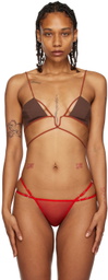 Nensi Dojaka Brown Angular Tank Top