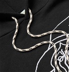 Aries - Printed Fleece-Back Cotton-Blend Jersey Hoodie - Black