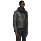 Yves Salomon Grey Leather Jacket