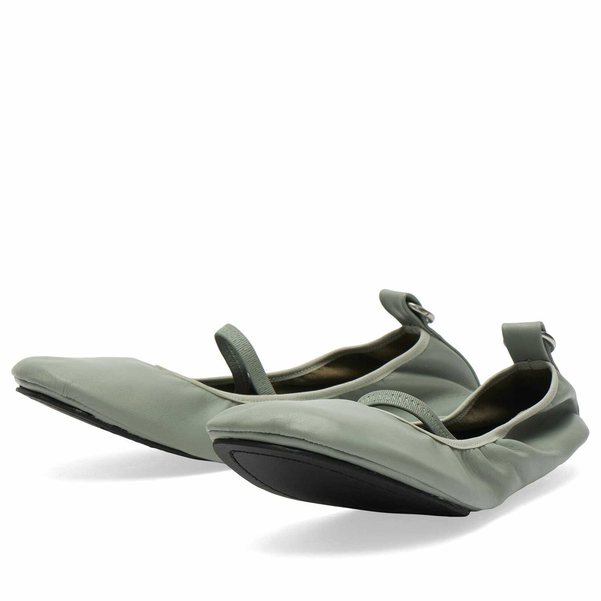 ALOHAS Women's Naira Leather Ballet Flats in Green