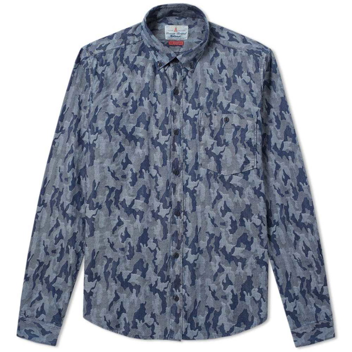 Photo: Barbour Heritage Indigo Camo Shirt Blue