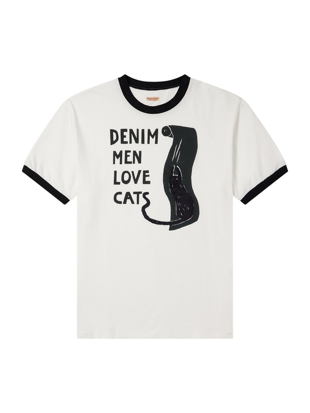 Photo: KAPITAL - Embellished Printed Cotton-Jersey T-Shirt - White