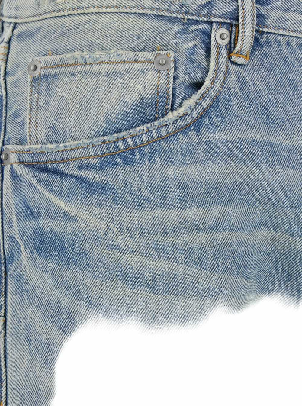 Purple Brand Light Blue Jeans With Logo Patch On The Rear And Maxi Ripping On The Front In Denim Man