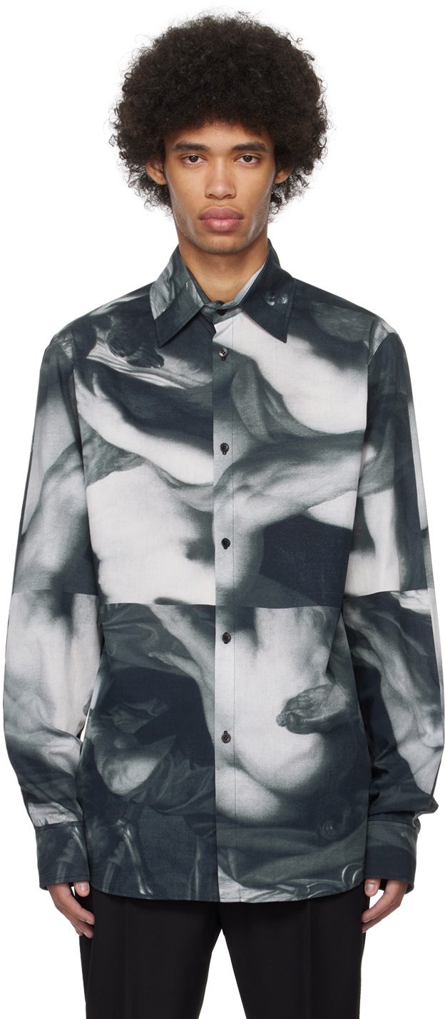 EGONlab Black Pointed Collar Shirt