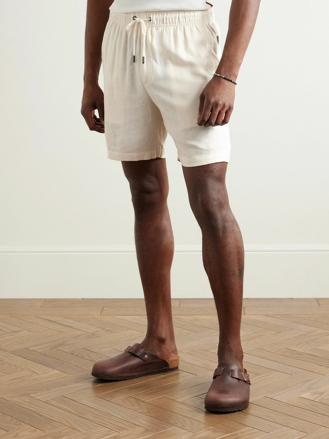 Onia - Air Straight-Leg Linen and Lyocell-Blend Drawstring Shorts - Neutrals