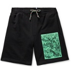 MCQ - Appliquéd Loopback Cotton-Jersey Drawstring Shorts - Black