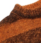 Raf Simons - Oversized Appliquéd Striped Knitted Sweater - Orange