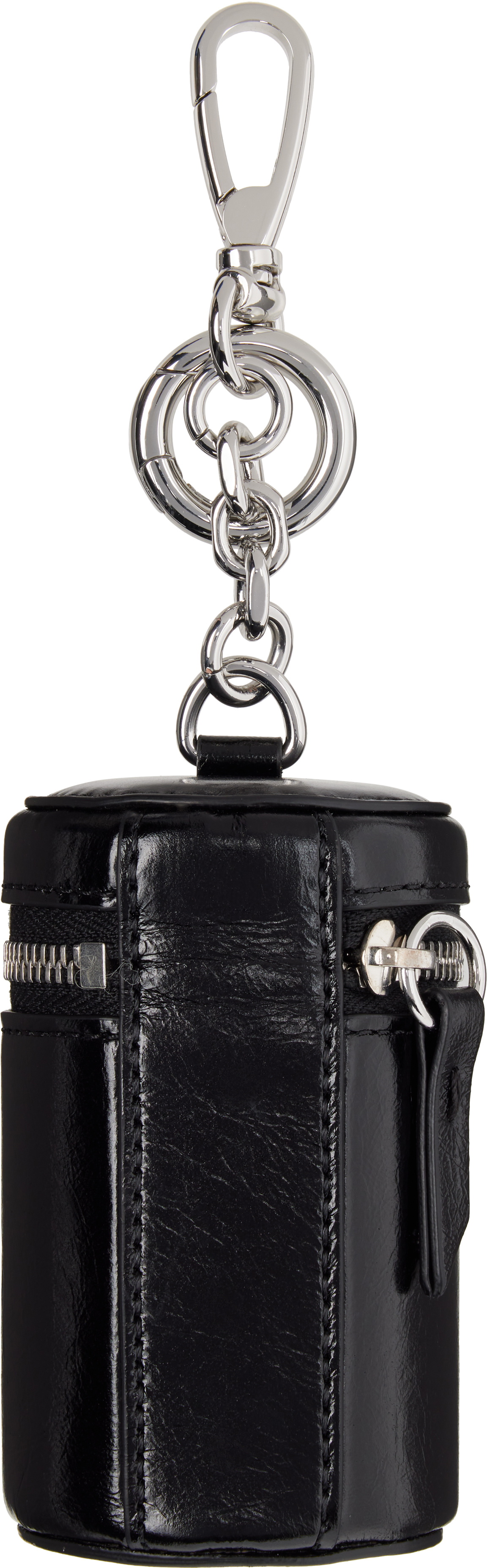 Maison Margiela Black Cylindrical Pouch Charm Keychain