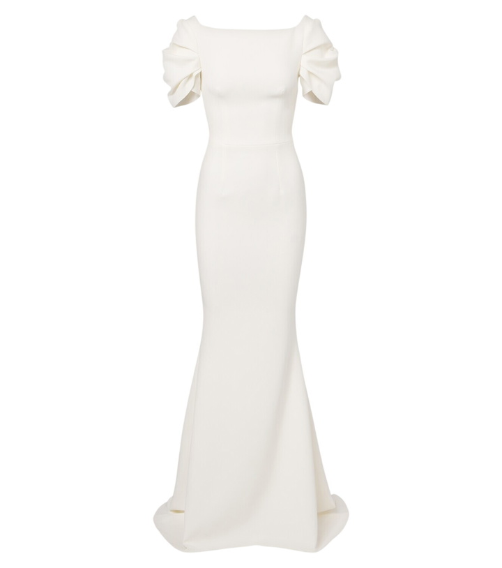 Photo: Safiyaa Bridal Ivon draped crêpe gown