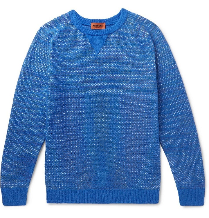 Photo: Missoni - Cotton-Blend Sweater - Men - Blue