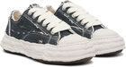 Maison MIHARA YASUHIRO Black 'Peterson23' OG Sole Ripped Overdye Canvas Sneakers