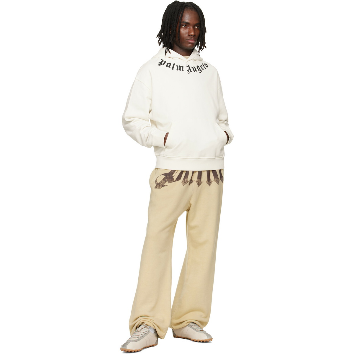 Palm Angels Off-White Neck Logo Hoodie