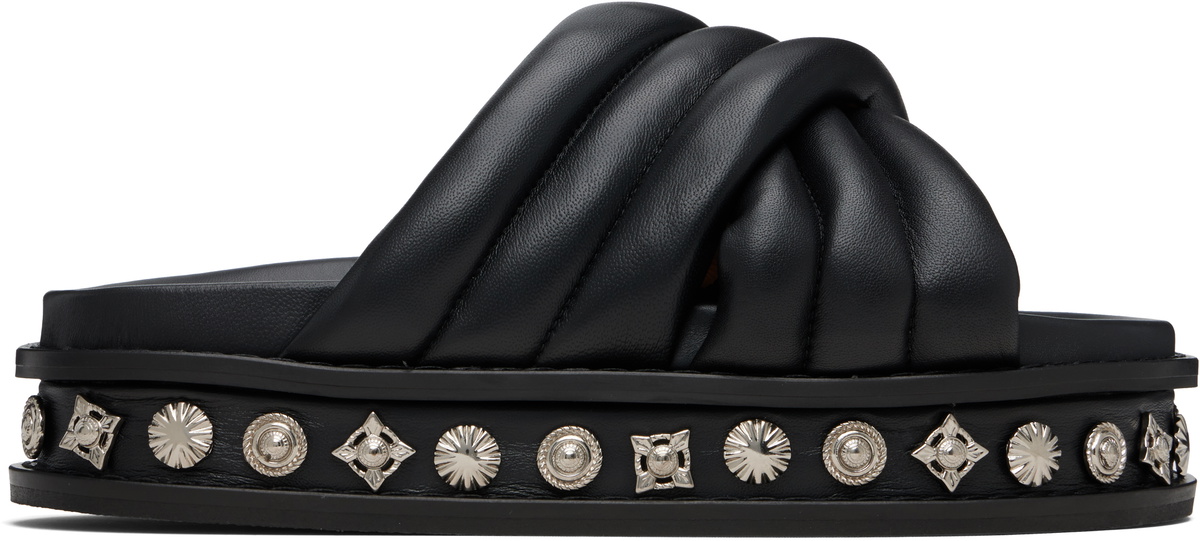 Toga Virilis Black Soft Leather Sandals
