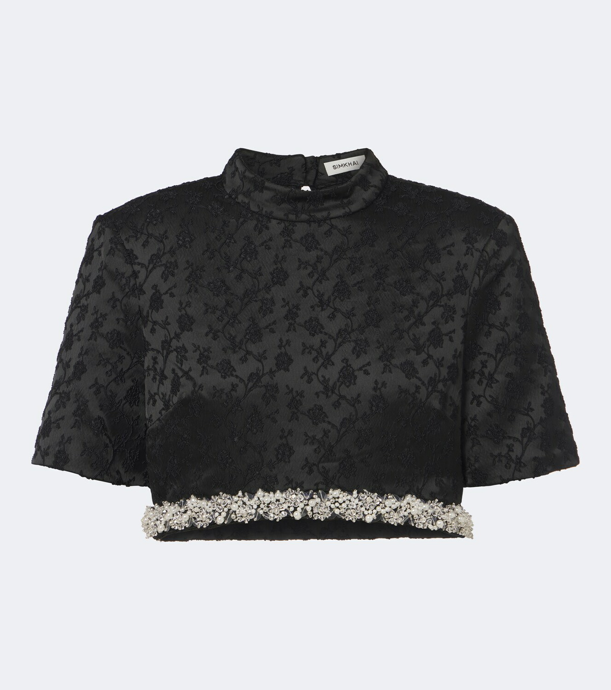Simkhai Jalen embellished jacquard crop top