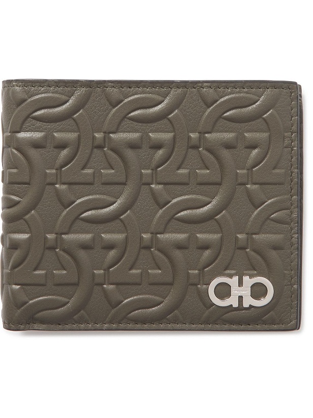 Photo: Salvatore Ferragamo - Logo-Appliquéd Embossed Full-Grain Leather Billfold Wallet