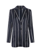 Kiton Blue Striped Silk Single-breasted Blazer