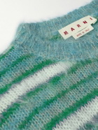 Marni - Striped Mohair-Blend Sweater - Green