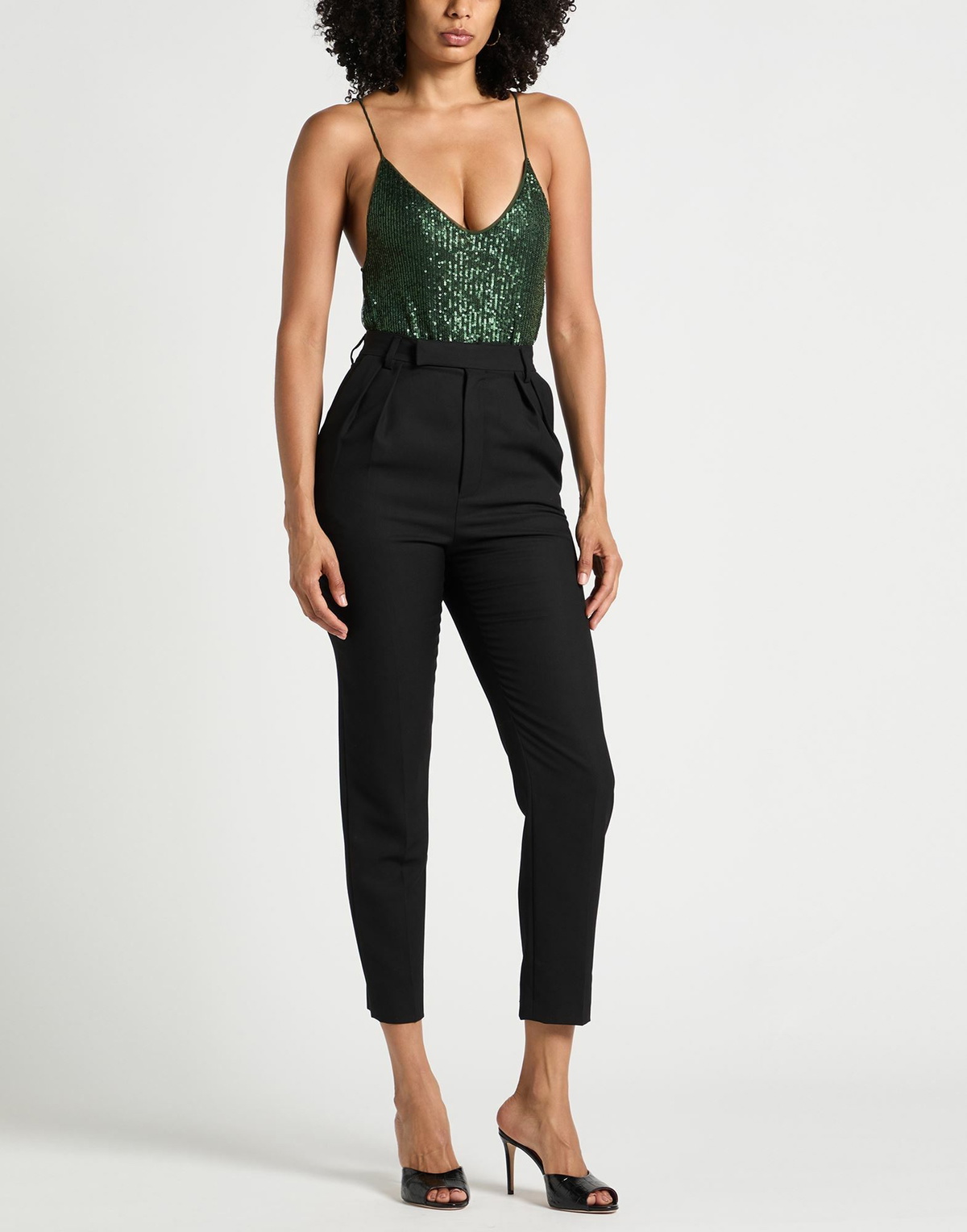 Norma Kamali Womens Bodysuit Dark in Green