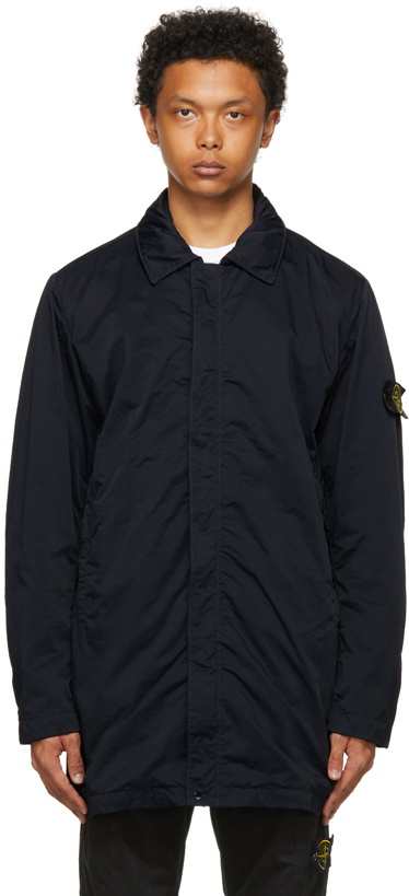 Photo: Stone Island Navy Nylon Batavia-TC Trench Coat