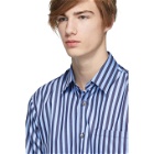 Tiger of Sweden Blue and Navy Striped Fonzo Shirt