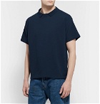 Chimala - Collared Cotton-Piqué T-Shirt - Navy