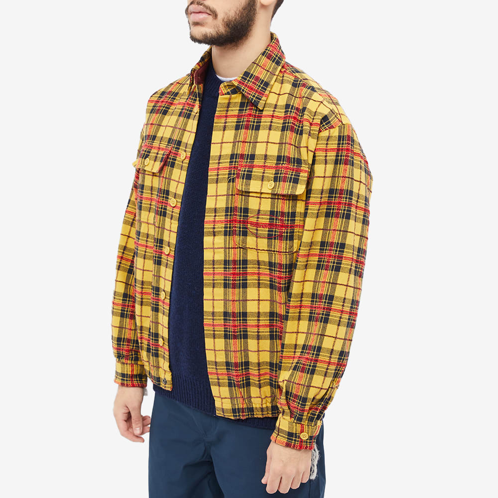 thisisneverthat Men's E/T-Logo Plaid Shirt Jacket in Yellow