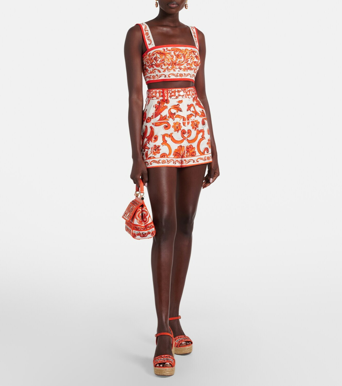 Dolce&Gabbana Majolica printed crop top