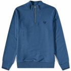 Fred Perry Authentic Men's Half Zip Sweat in Midnight Blue