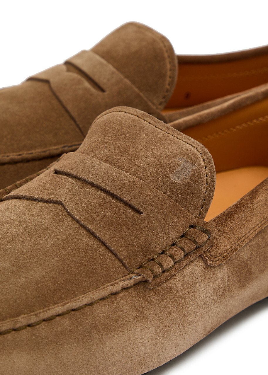 Tods Mocassino Suede Loafers Brown