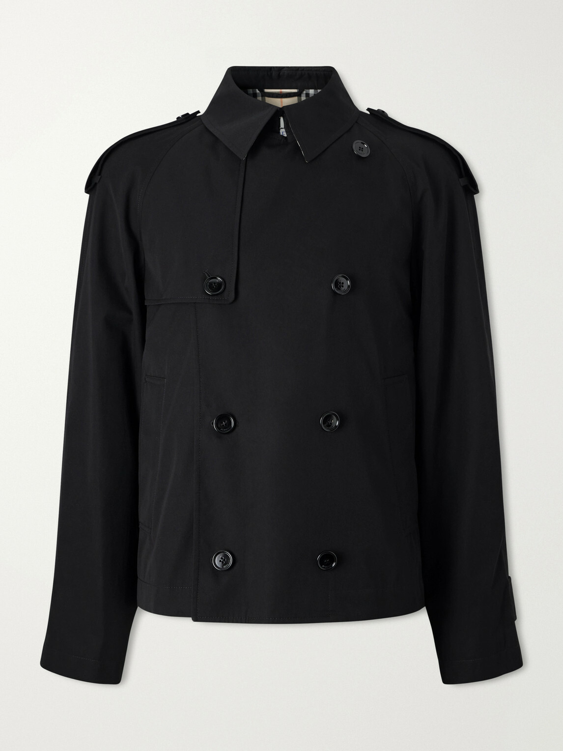 Burberry - Cropped Cotton-Gabardine Trench Coat - Black