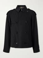 Burberry - Cropped Cotton-Gabardine Trench Coat - Black