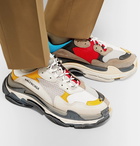 Balenciaga - Triple S Split Mesh, Nubuck And Leather Sneakers - Men - Multi