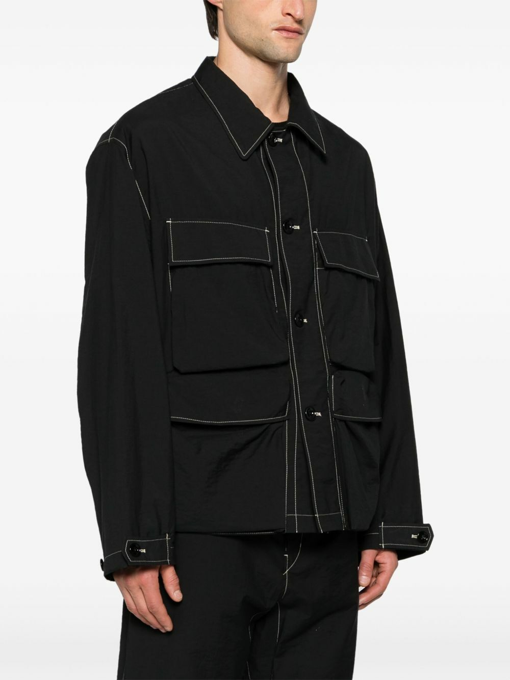 Lemaire ジャケット LEMAIRE zip-up Shirt Jacket | Grey | FARFETCH