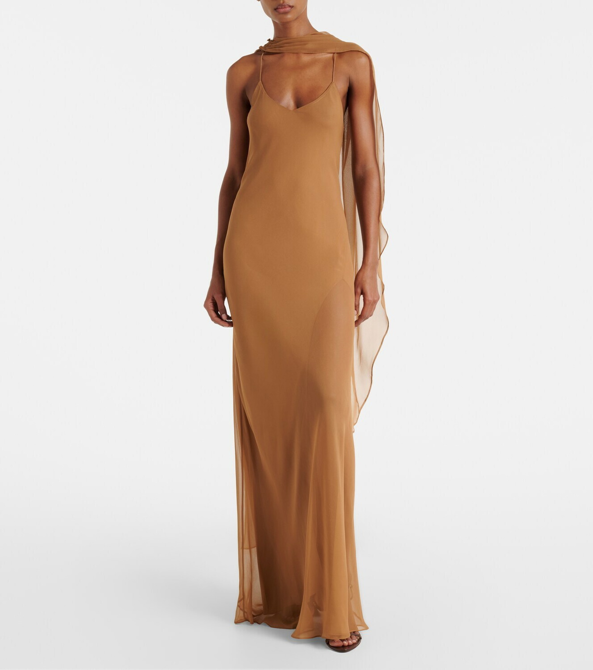 The Sei Caped silk satin gown