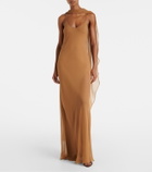 The Sei Caped silk satin gown
