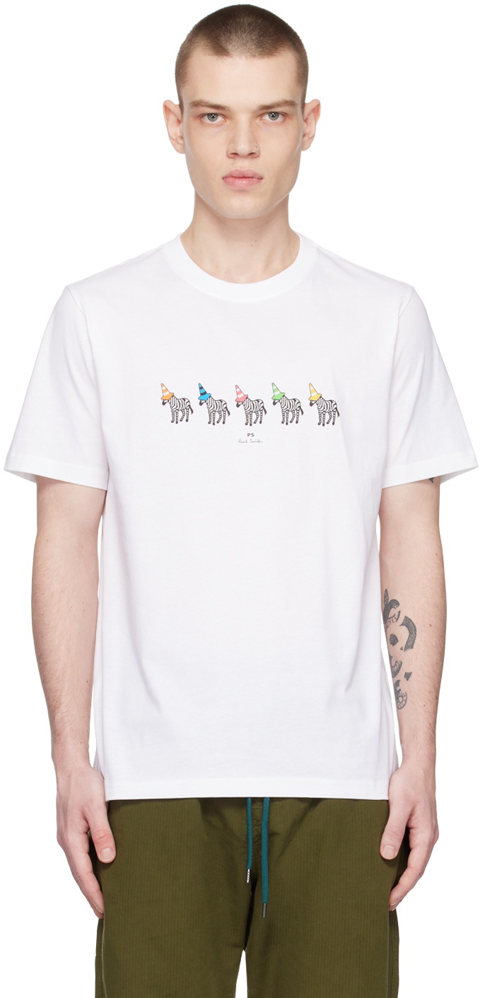 Photo: PS by Paul Smith White Zebra Line Up T-Shirt