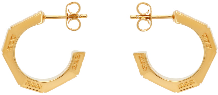 Photo: Versace Gold Greca Quilting Earrings