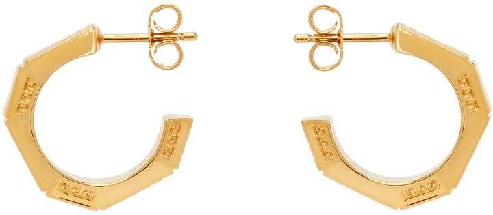 Photo: Versace Gold Greca Quilting Earrings