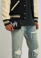 Amiri Staggered Logo-embroidered Canvas Camera bag - Black - One Size