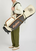 Malbon Antilles Embroidered Panelled Faux Leather Golf Cart bag - Cream - One Size