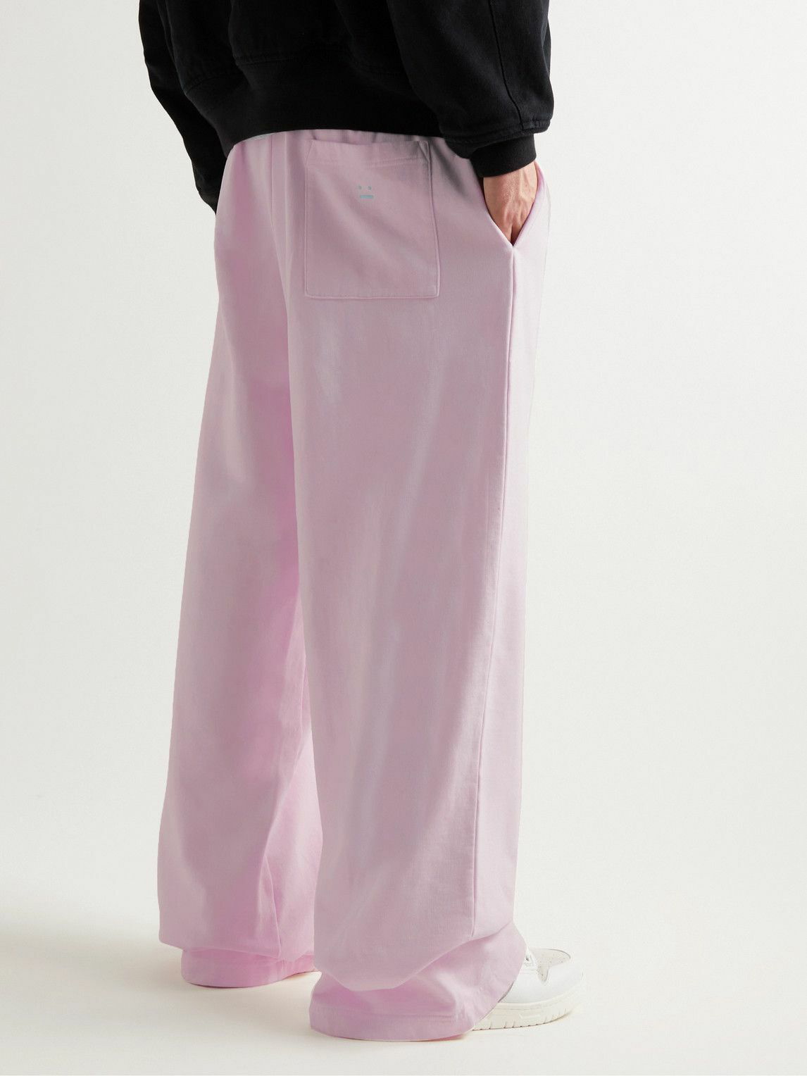 Acne Studios - Wide-Leg Logo-Embroidered Cotton-Jersey Sweatpants 