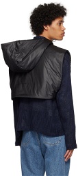 AMOMENTO Black Hooded Vest