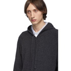 Z Zegna Grey Cashmere Zip-Up Hoodie