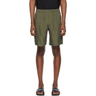 MSGM Khaki Silk Iridescent Shorts