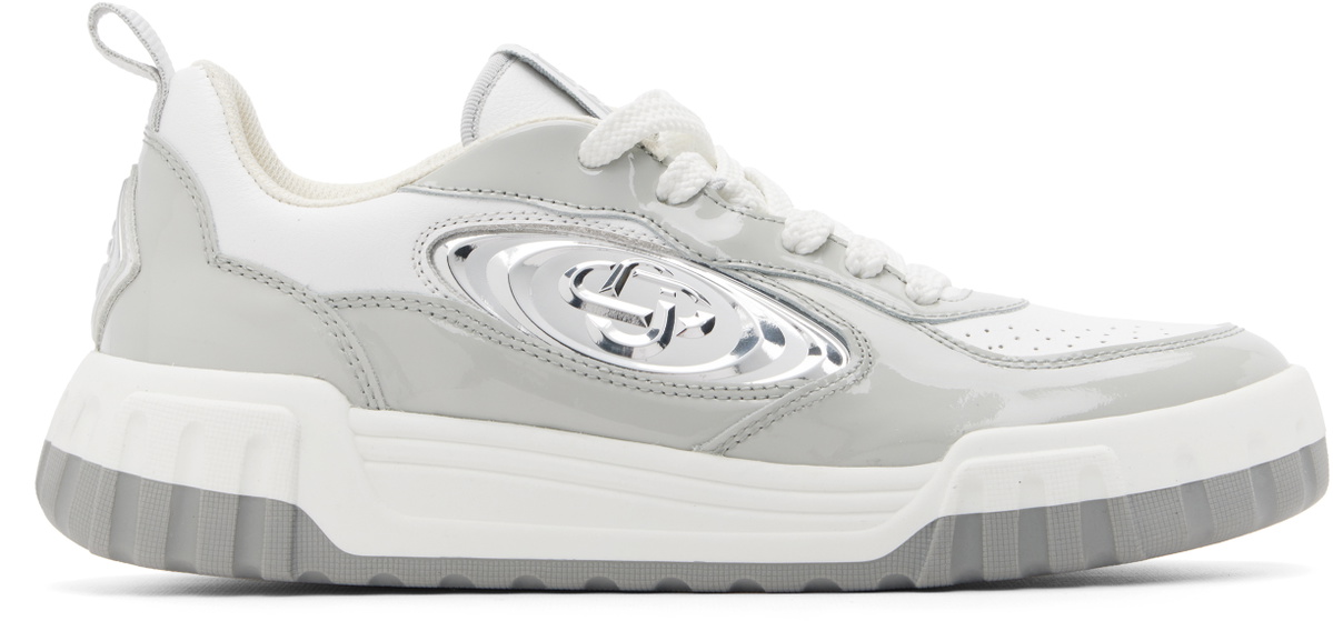 Casablanca Gray & White Court Silver Sneakers