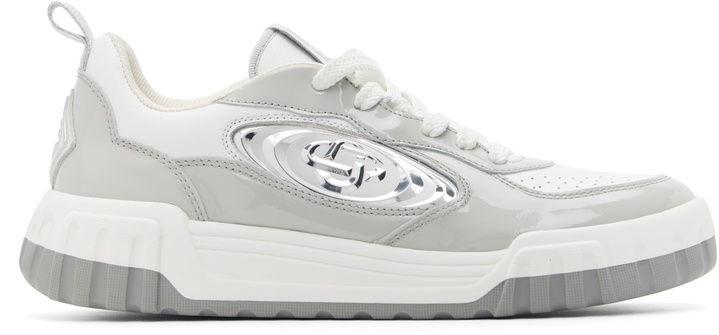 Photo: Casablanca Gray & White Court Silver Sneakers