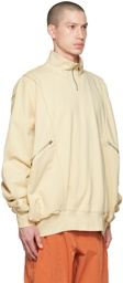 A. A. Spectrum Beige Rossbert Half-Zip Sweatshirt