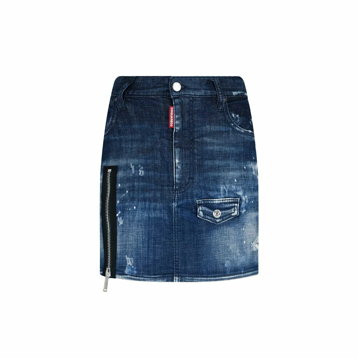 DSQUARED2 - Plaid Cotton Mini Skirt W/ Zips Dsquared2