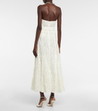Costarellos Sharie belted lace bustier gown